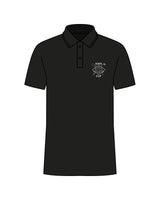 The Mens Zone Performance Polo - Black - Kava Cup - Left Chest Stacked - Embroidered - White
