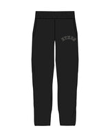 The Straight Leg Sweatpants - Black - TEAM ETHOS - Left Leg Arc - Puff Embroidered - Bone