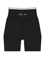 The Piped Crossover Short - Black - LHTX Fitness - Back Waistline - Printed - White