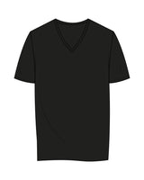 The Womens V Neck Tee - Black - BCFD - Back Stacked - Printed - Full Color