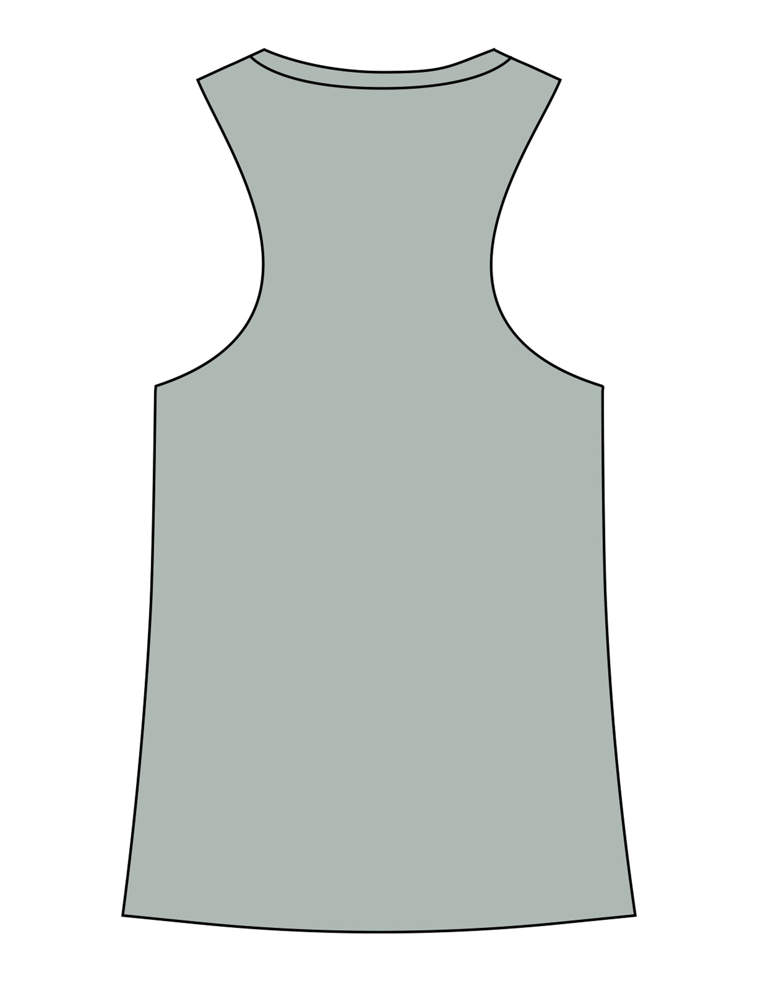 The Crop Muscle Racerback - Heather Dusty Blue - XPLOREFIT - Center Chest Stacked - Printed - Full Color