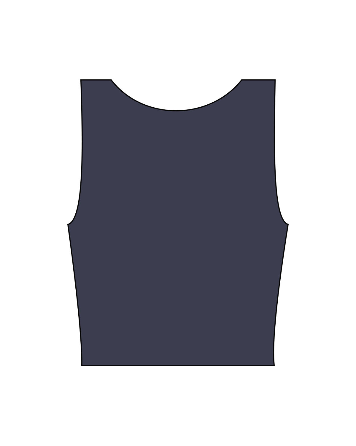 The Square Neck Tank - Navy - LLR - Left Chest - Printed - Full Color