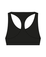 The Racer Bra - Black - UCSD Dance - Center Chest Stacked - Printed - White