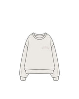 The Mens Crewneck - Bone - TEAM ETHOS - Left Chest Arc - Puff Embroidered- Tone on Tone