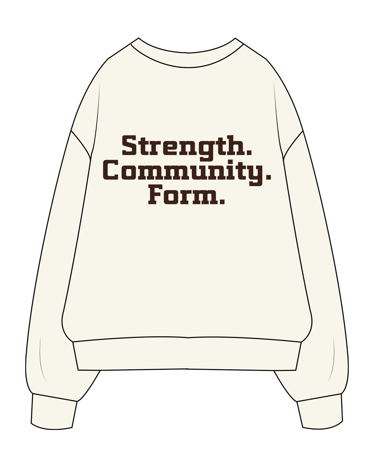 The Mens Heavyweight Crewneck - Off White - Lagree Fit Studio - Center Chest Stacked - Back Center Stacked - Printed - Espresso