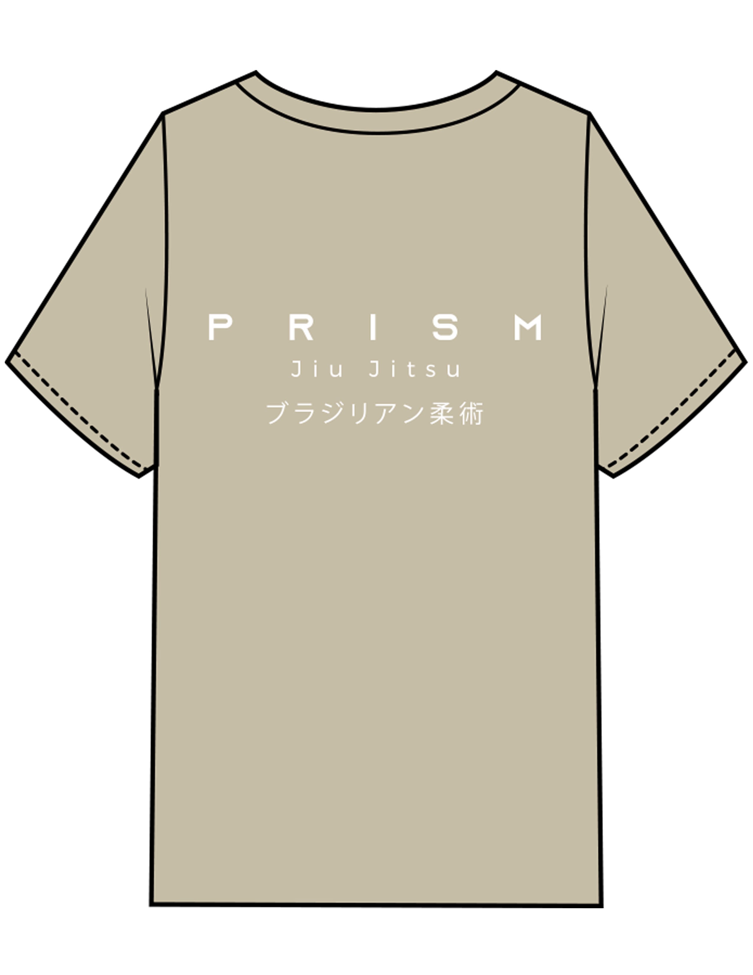The Mens Heavyweight Tee - Washed Eucalyptus - Prism Jiu Jitsu - Left Chest Stacked & Back Stacked - Printed - White