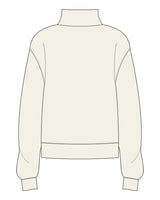 The Womens 1/4 Zip - Off White - BCFD - Left Chest Stacked - Printed - Black