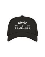 The Canvas Cap - Black - Co-Op Pilates - Center Crown Stacked - Printed - White