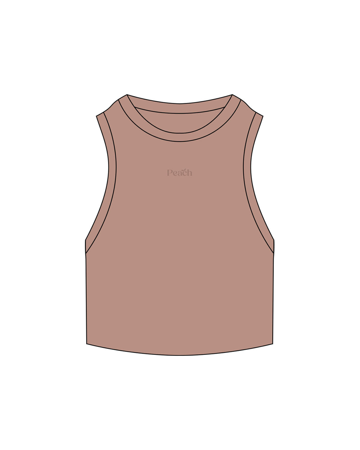 The Ribbed Crop Tank - Clay - Peach F.L - Center Chest - Embroidered - Tone on Tone