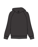 The Womens Hoodie - Washed Black - 513 Coffee - Center Chest & Hoodie Logo - Printed - Black
