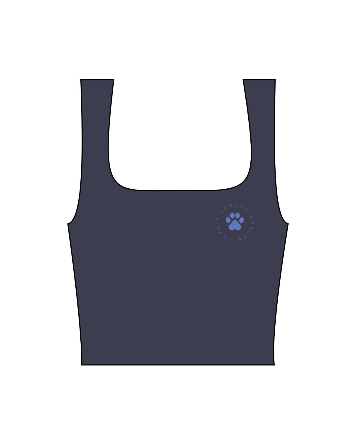 The Square Neck Tank - Navy - LLR - Left Chest - Printed - Full Color
