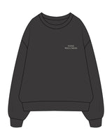The Mens Crewneck - Washed Black - Tone Wellness Studio - Left Chest Stacked & Back - Embroidered - White