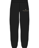 The Womens Sweatpants - Black - Sweatset - Left Leg Stacked - Printed - Beige