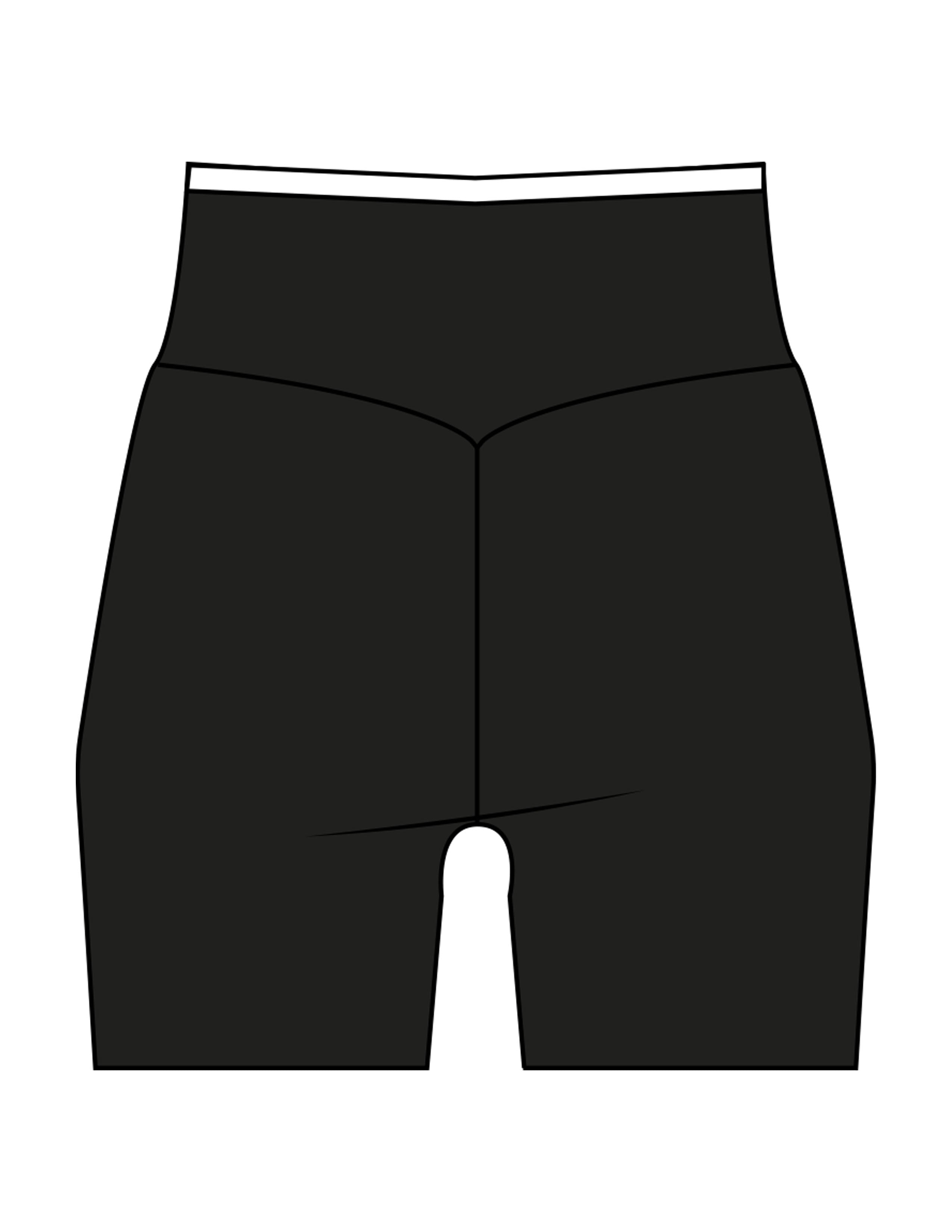 The Piped Crossover Short - Black - LHTX Fitness - Left Leg - Printed - White