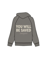 The Mens Hoodie - Washed Gray - Fed By The Fruit - Left Chest & Back Stacked - Printed - Off White