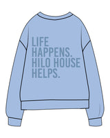 The Midweight Unisex Crewneck - Washed Light Blue - HiLo - Left Chest & Center Back Stacked - Tone on Tone
