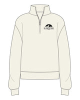 The Womens 1/4 Zip - Off White - BCFD - Left Chest Stacked - Printed - Black