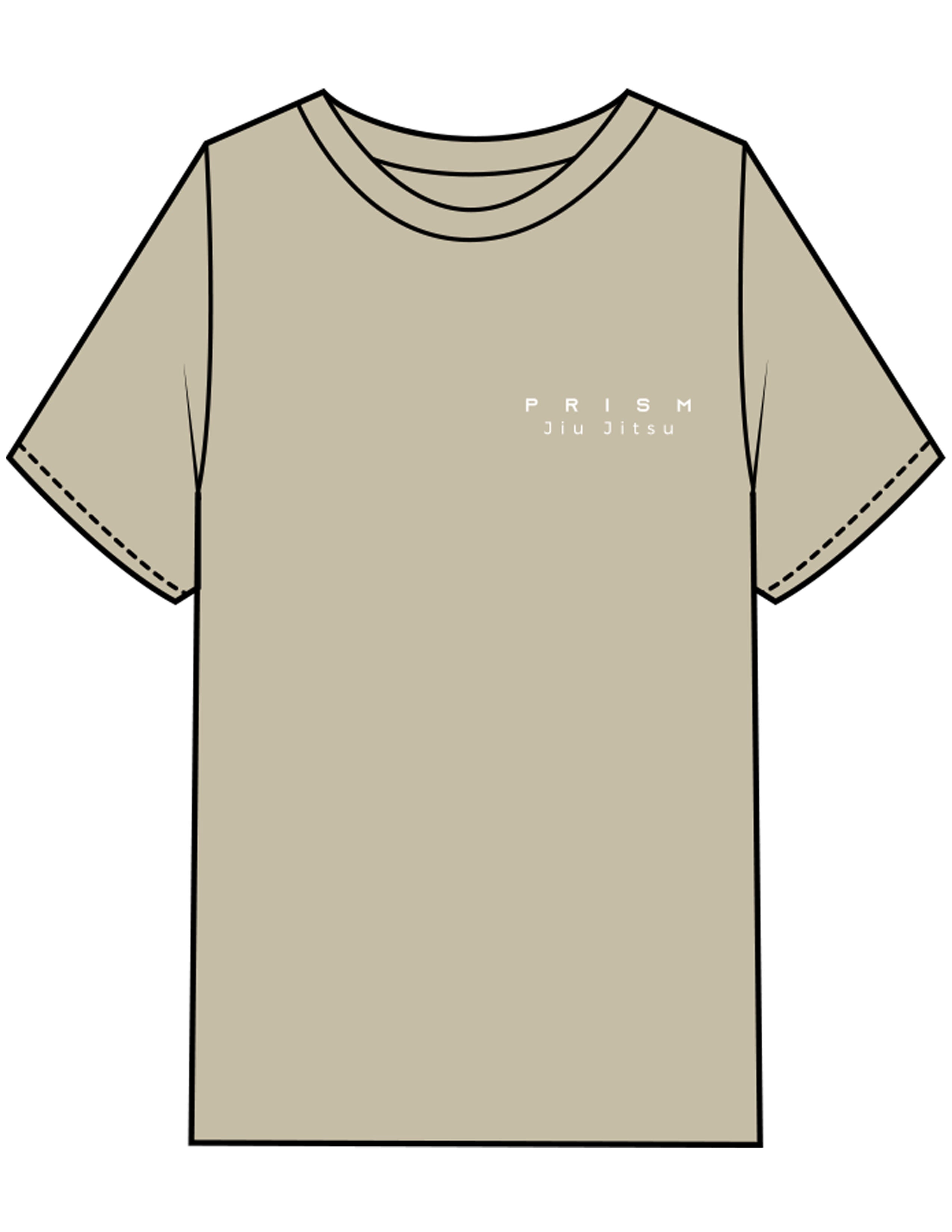 The Mens Heavyweight Tee - Washed Eucalyptus - Prism Jiu Jitsu - Left Chest Stacked & Back Stacked - Printed - White