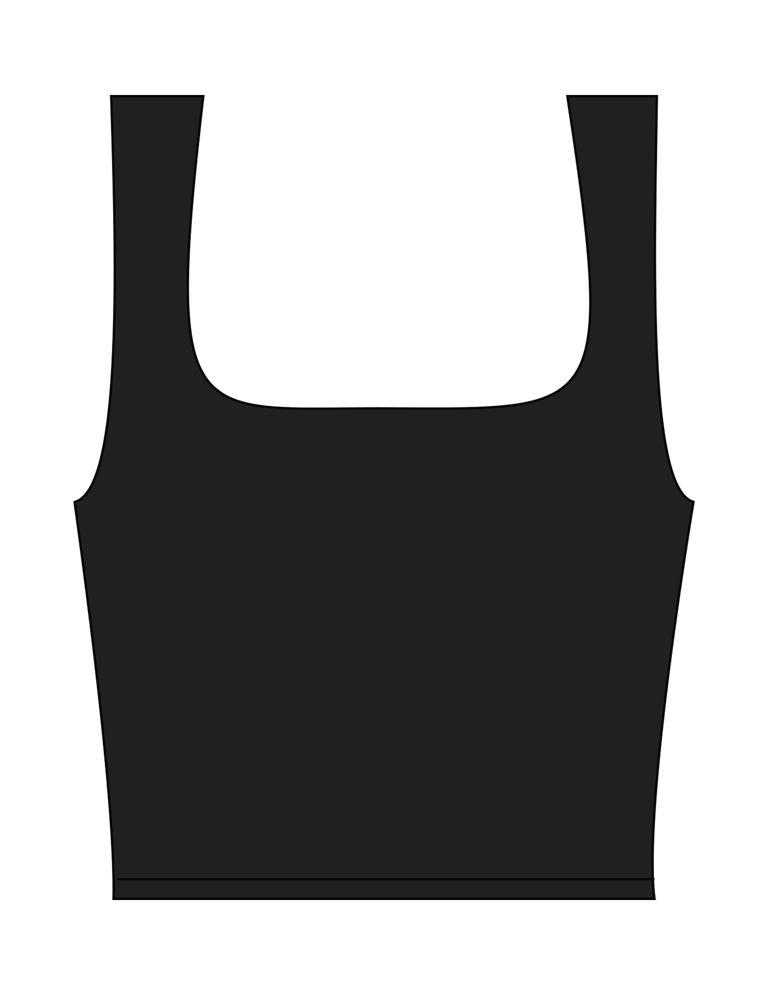 The Square Neck Tank - Black - Higher Ground - Upper Back Pyramid Stacked - Printed - White