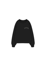 The Mens Crewneck - Black - TEAM ETHOS - Left Chest Arc - Puff Embroidred - Bone