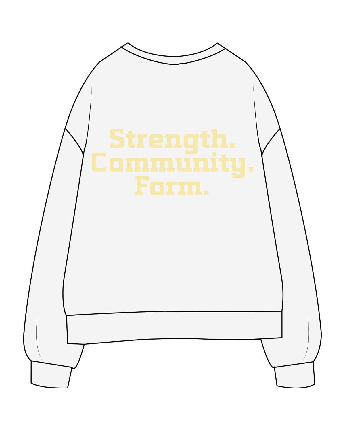The Mens Classic Crewneck - White Heather - Lagree Fit Studio - Center Chest Stacked - Back Center Stacked - Printed - Butter Yellow