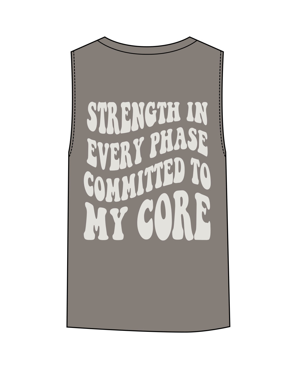 The Womens Heavyweight Tank - Washed Gray - Core Crown Point - Left Chest & Back - Printed - Washed Bone
