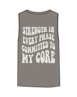 The Womens Heavyweight Tank - Washed Gray - Core Crown Point - Left Chest & Back - Printed - Washed Bone