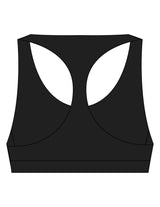 The Racer Bra - Black - Higher Ground - Chest Pyramid Stacked - Printed - White