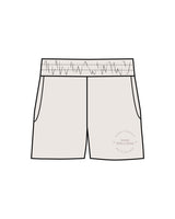 The Womens Sweat Shorts - Bone - Tone Wellness Studio- Left Leg Pocket - Embroidered - Tone on Tone
