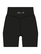 The Basic Short - Black - LHTX Fitness - Back Waistline - Printed - White