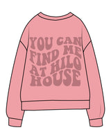 The Midweight Unisex Crewneck - Washed Pink - HiLo - Left Chest & Center Back Stacked - Tone on Tone Printed