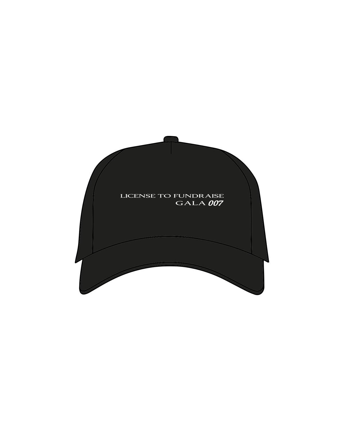 The Dad Hat - Black - LA JOLLA PCP - Center Crown Stacked "FUNDRAISE" - Embroidered - Flat - White