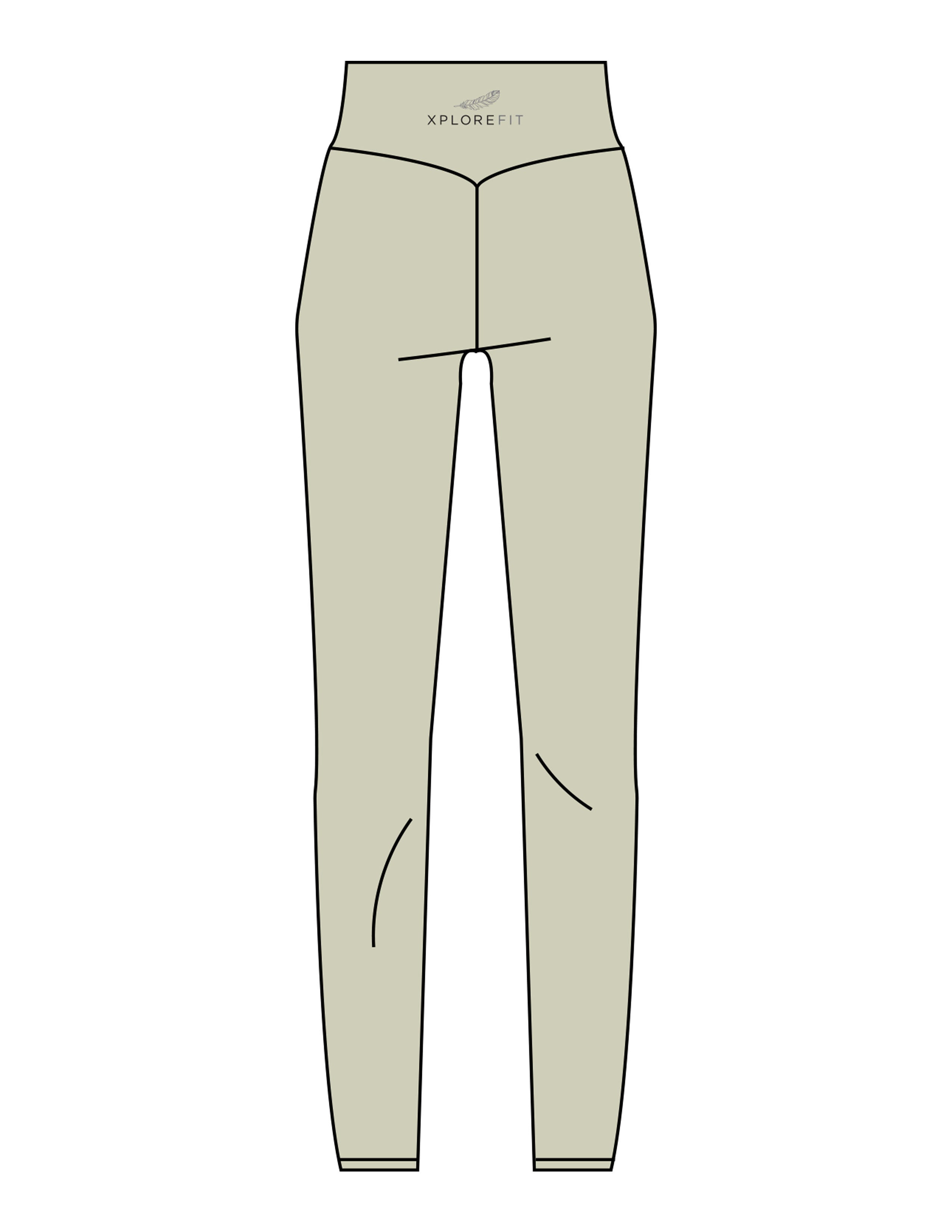 The Basic Legging - Pistachio - XPLOREFIT - Back Waistline - Printed - Full Color