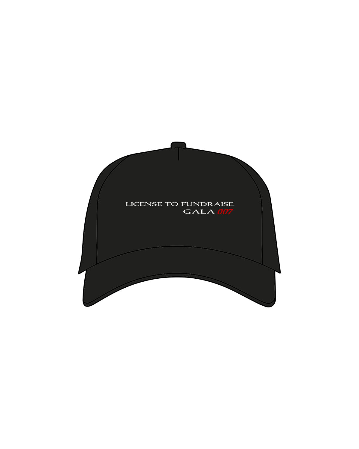 The Dad Hat - Black - LA JOLLA PCP - Center Crown Stacked "FUNDRAISE" - Embroidered - Flat - Full Color