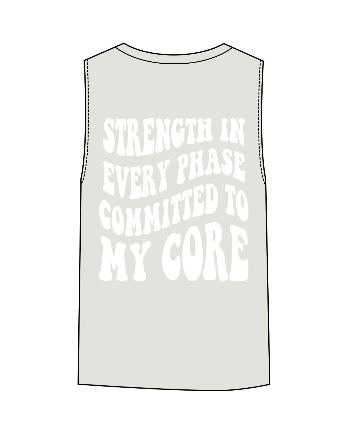 The Womens Heavyweight Tank - Washed Bone - Core Crown Point - Left Chest & Back - Printed - White