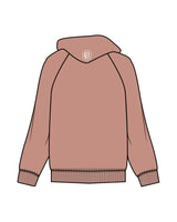 The Womens Hoodie - Clay - 513 Coffee - Center Chest & Hoodie Logo - Printed - White