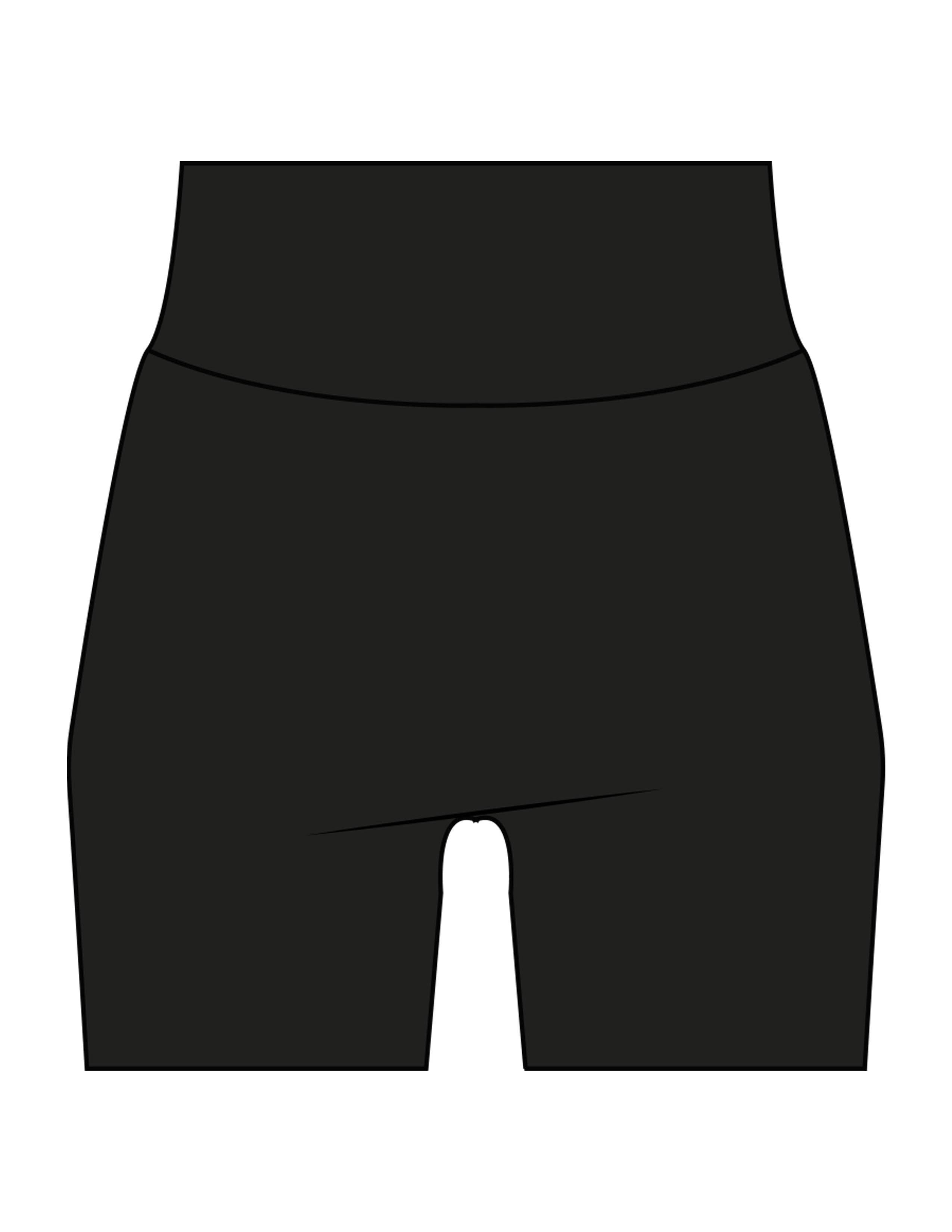 The Basic Short - Black - LHTX Fitness - Back Waistline - Printed - White