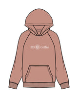 The Womens Hoodie - Clay - 513 Coffee - Center Chest & Hoodie Logo - Printed - White