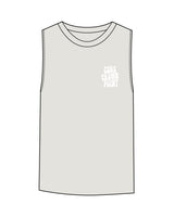 The Womens Heavyweight Tank - Washed Bone - Core Crown Point - Left Chest & Back - Printed - White