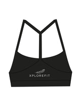 The Basic Bra - Black - XPLOREFIT - Back Stacked - Printed - White