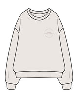 The Mens Crewneck - Bone - Tone Wellness Studio - Left Chest Stacked - Embroidered - Tone on Tone