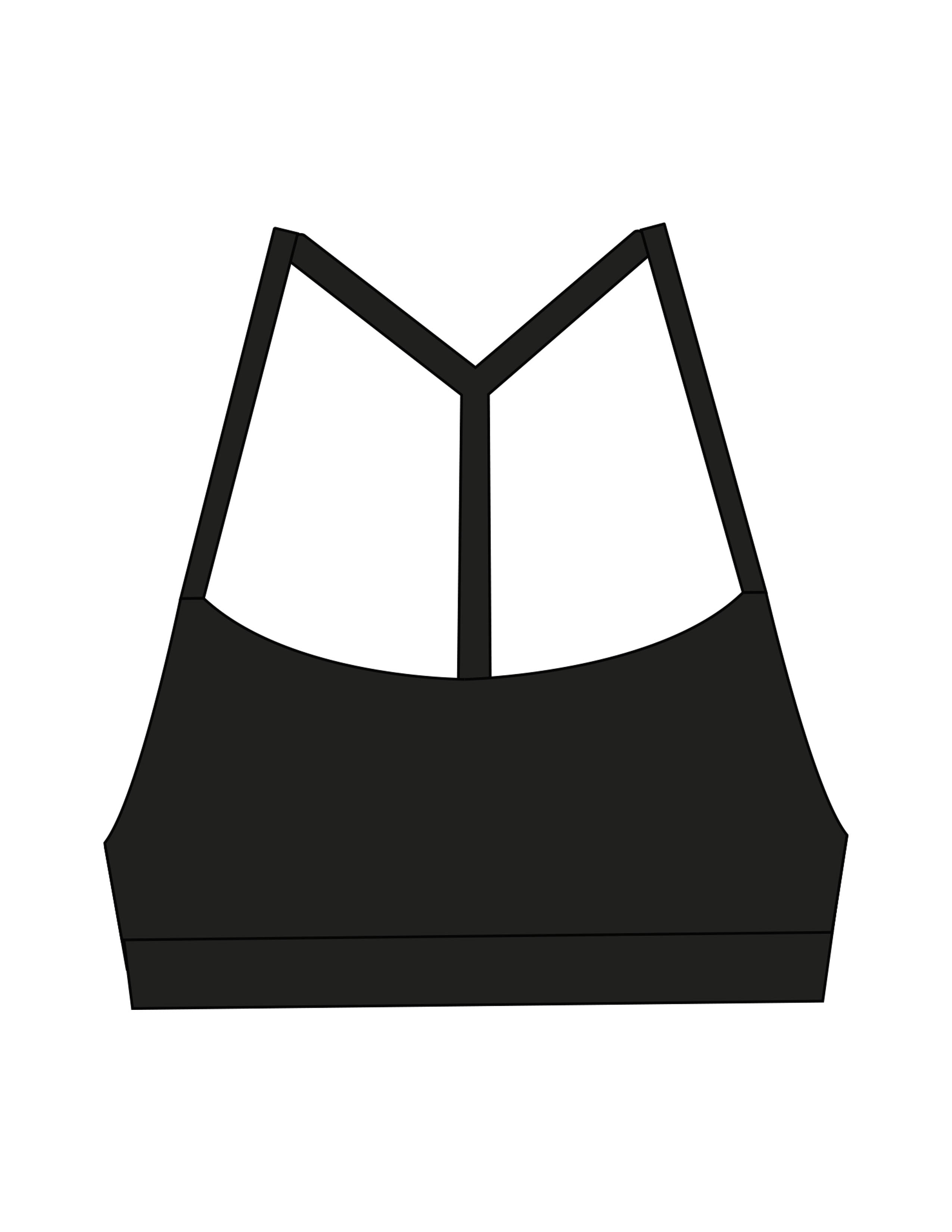 The Basic Bra - Black - XPLOREFIT - Back Stacked - Printed - White