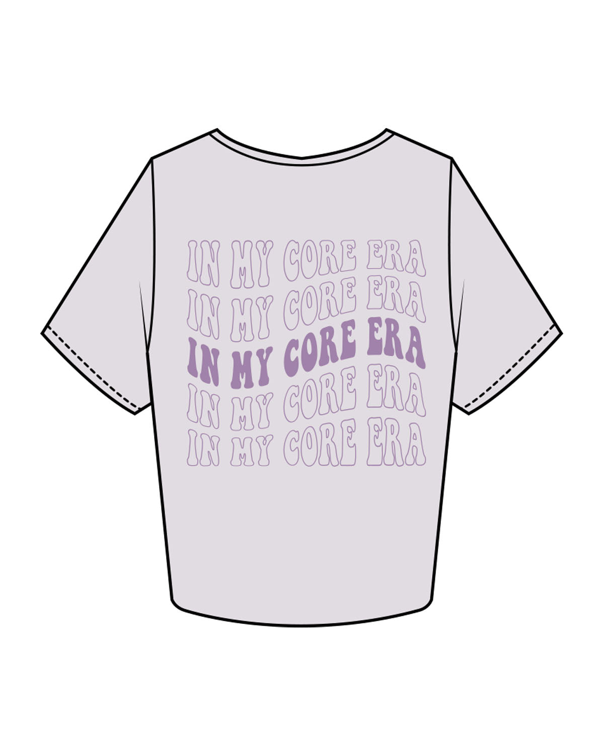 The Crop Tee - Orchid - Core Crown Point - Left Chest & Back - Printed - Purple
