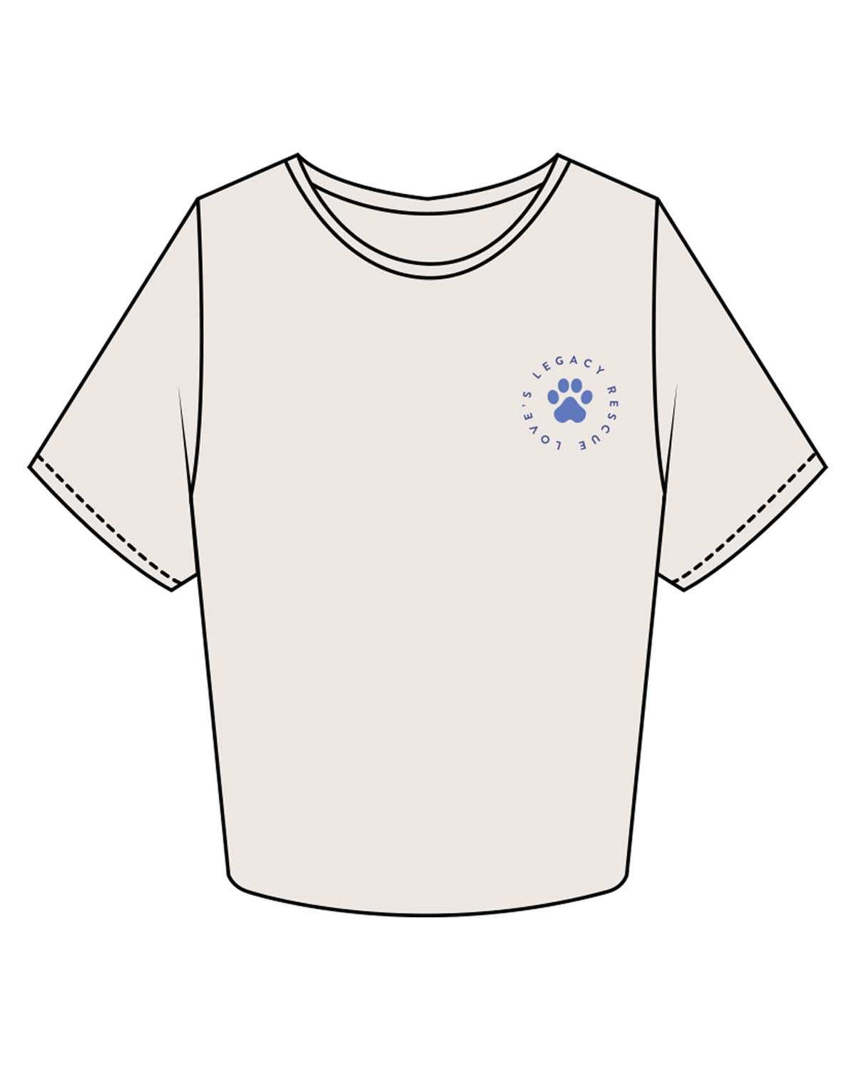 The Crop Tee - Bone - LLR - Left Chest - Back Center - Printed - Full Color