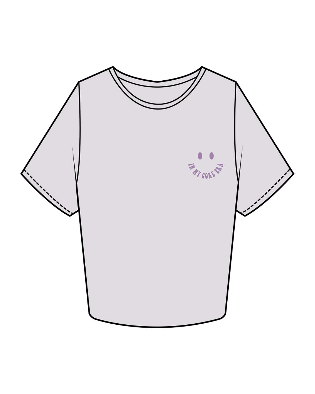 The Crop Tee - Orchid - Core Crown Point - Left Chest & Back - Printed - Purple