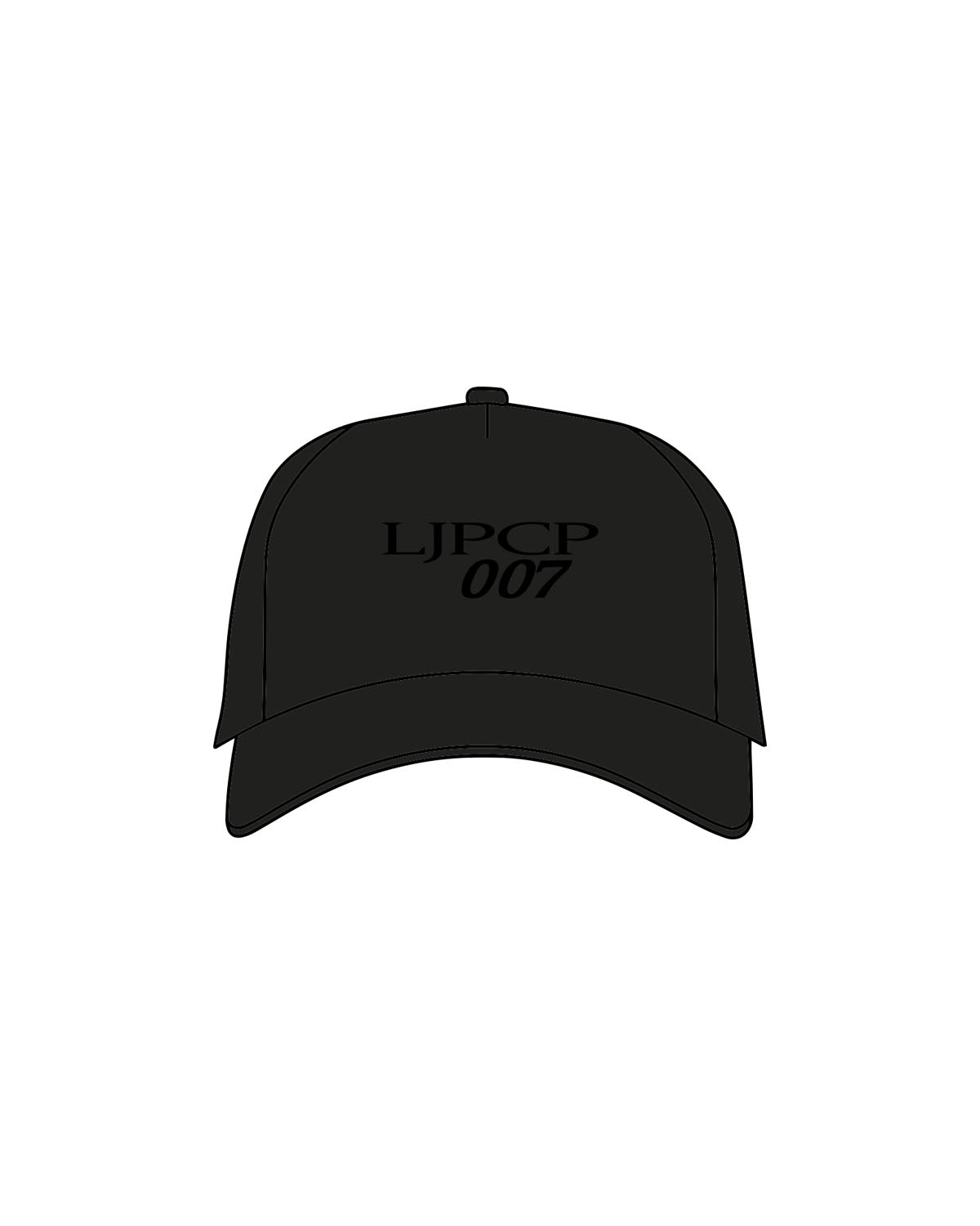 The Dad Hat - Black - LA JOLLA PCP - Center Crown Stacked - Embroidered - Flat - Tone on Tone