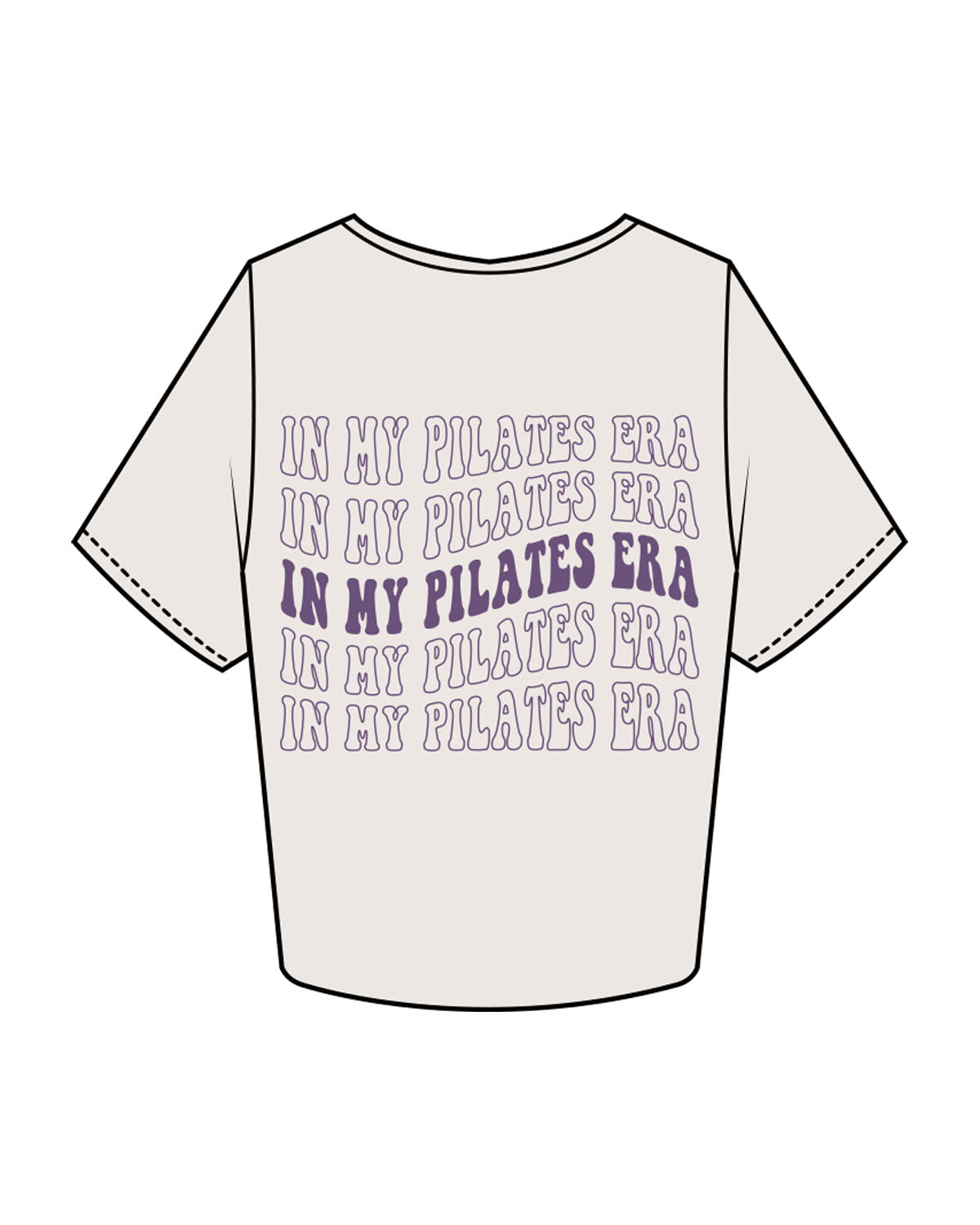 The Crop Tee - Bone - Core Crown Point - Left Chest & Back - Printed - Dark Purple