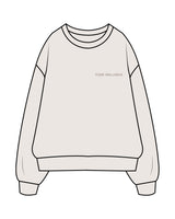 The Mens Crewneck - Bone - Tone Wellness Studio - Left Chest - Embroidered - Tone on Tone