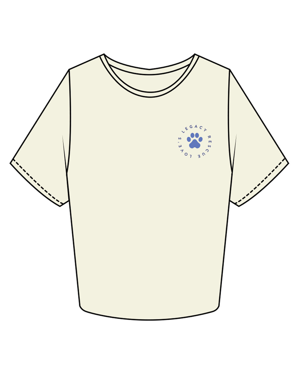The Crop Tee - Butter - LLR - Left Chest - Back Center - Printed - Full Color