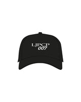 The Dad Hat - Black - LA JOLLA PCP - Center Crown Stacked - Embroidered - Flat - White